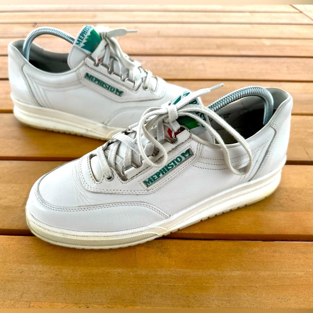 Mephisto Rush Runoff Air-jet Sport Shoes Sneakers White Leather Women’s 7.5